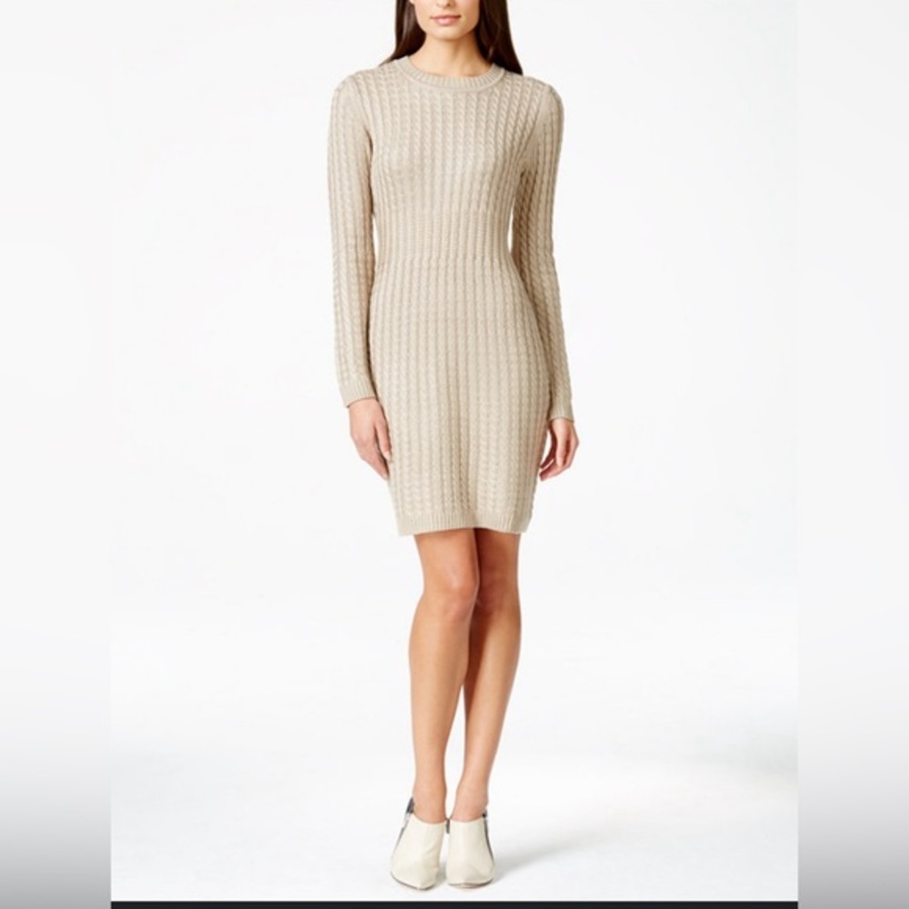 Crew Neck Cable Knit Sweater Dress Size PM‎
